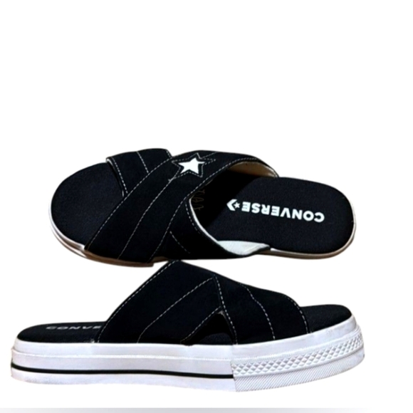 Converse | NWT One Star Criss Cross Black And White Sandals | Woman's Size 8 - Picture 10 of 12